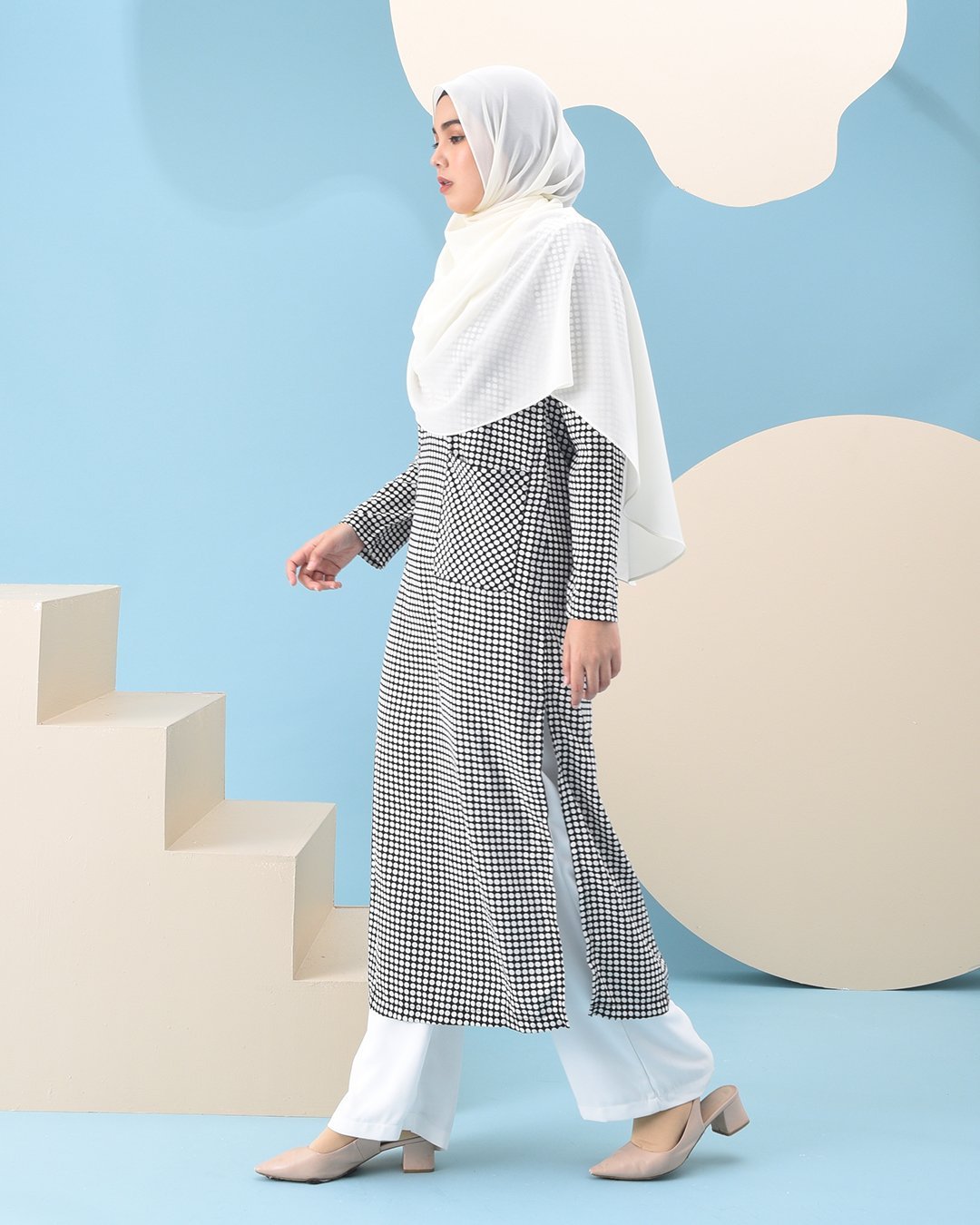 Dress Medi Long Slit Sierra - Black I