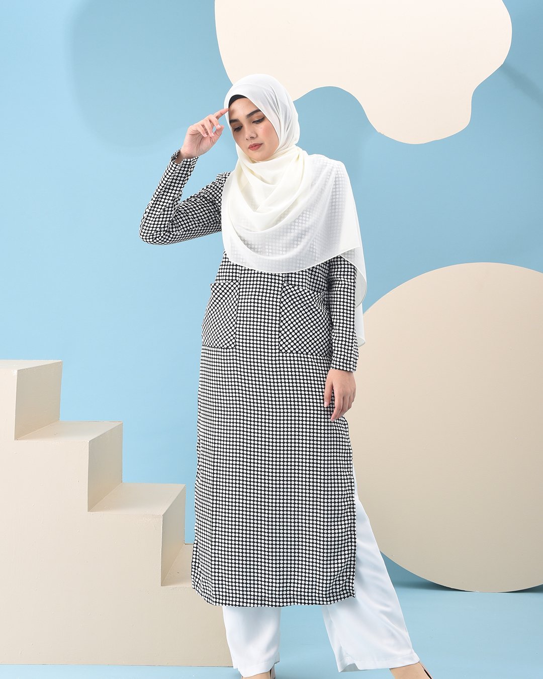 Dress Medi Long Slit Sierra - Black I