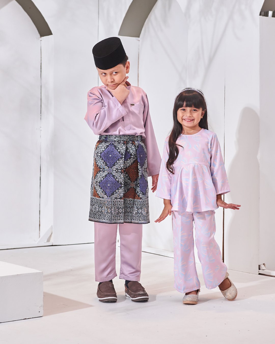 Baju Melayu Hamza Slim Fit Kids - Mauve Purple
