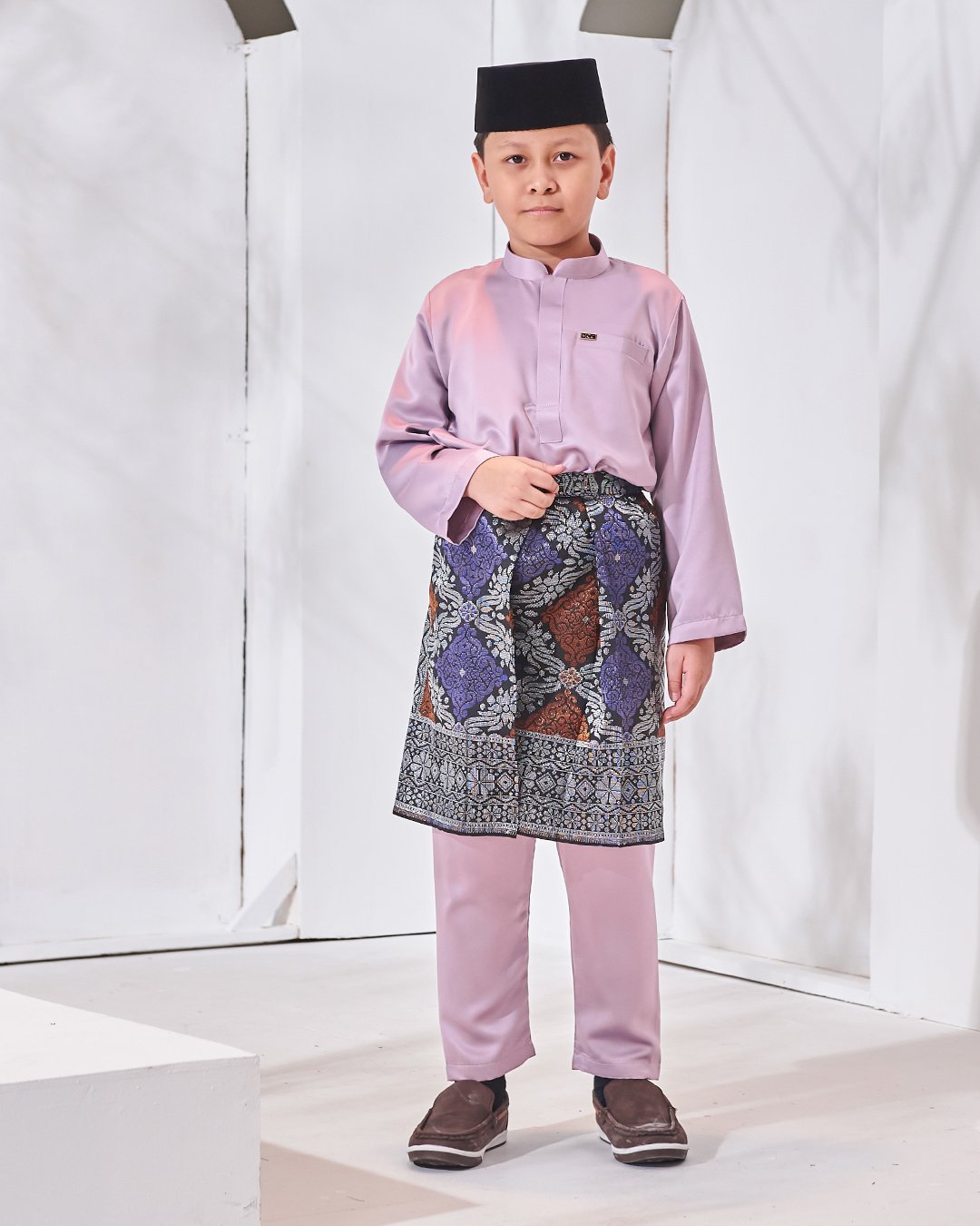Baju Melayu Hamza Slim Fit Kids - Mauve Purple