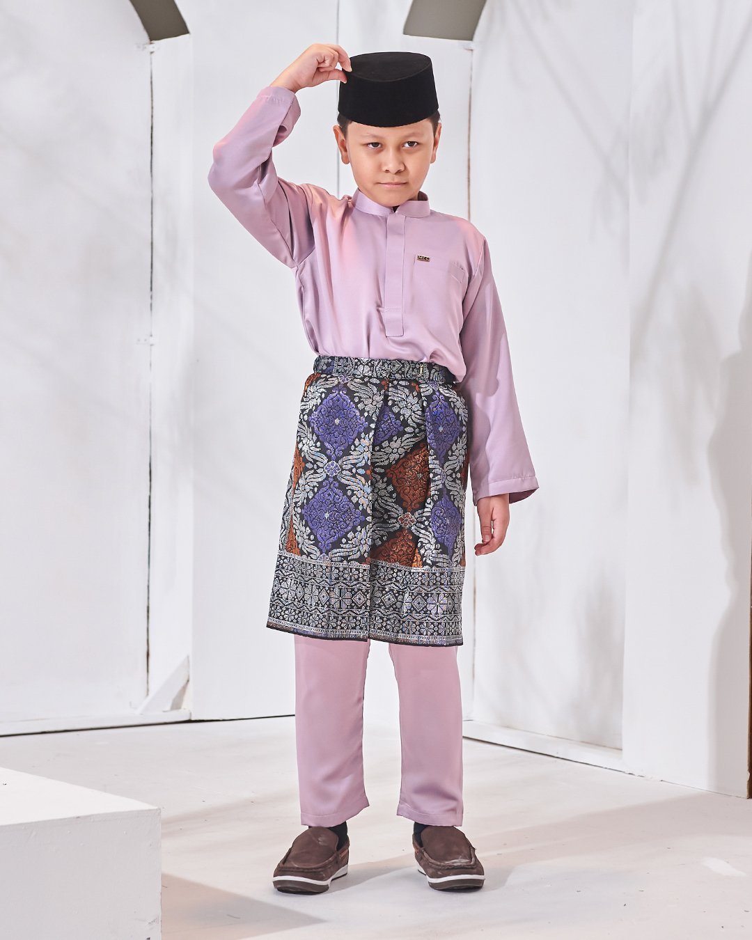 Baju Melayu Hamza Slim Fit Kids - Mauve Purple