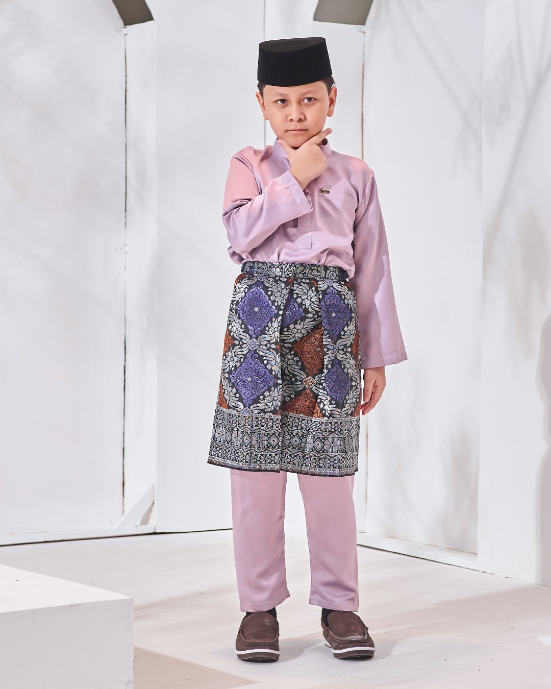 Baju Melayu Hamza Slim Fit Kids - Mauve Purple