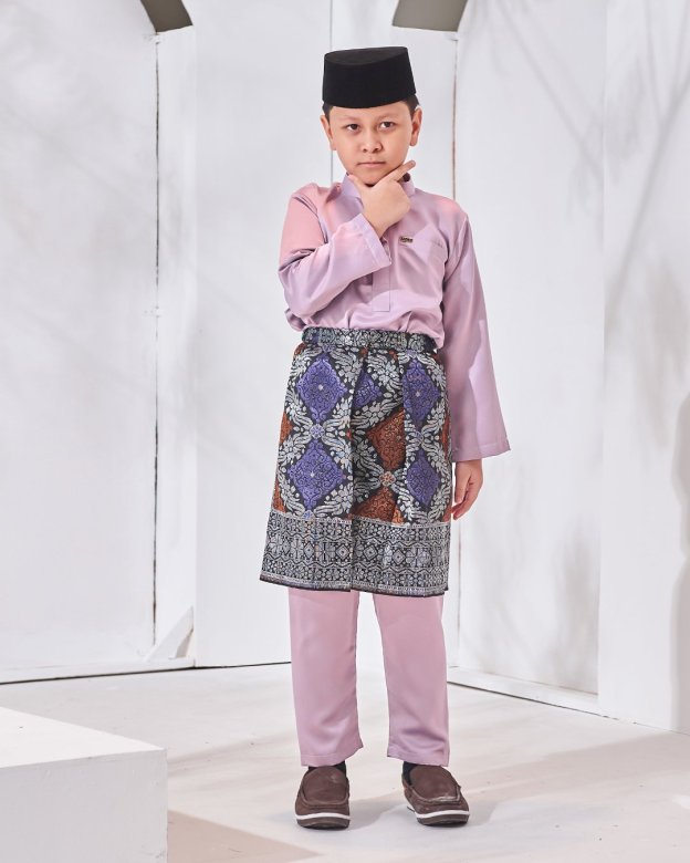 Baju Melayu Hamza Slim Fit Kids - Mauve Purple