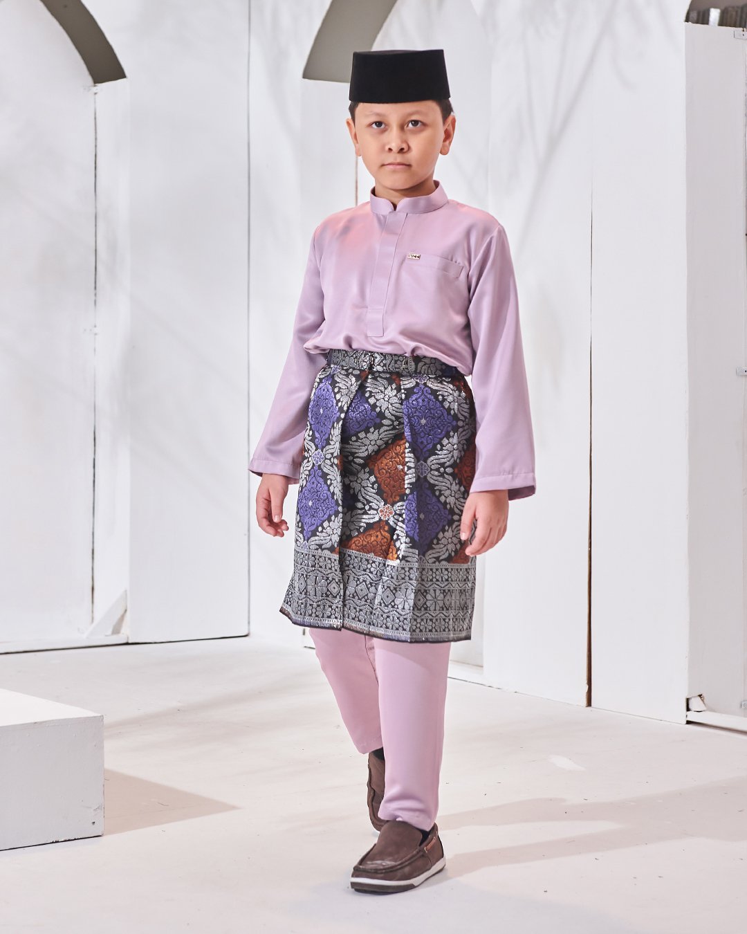 Baju Melayu Hamza Slim Fit Kids - Mauve Purple