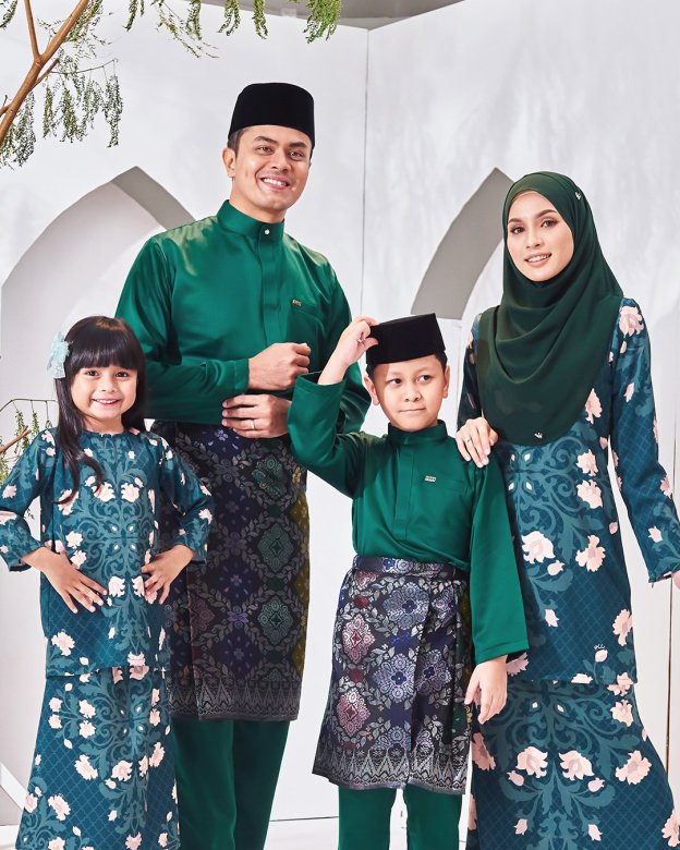 Baju Melayu Hamza Slim Fit - Emerald Green