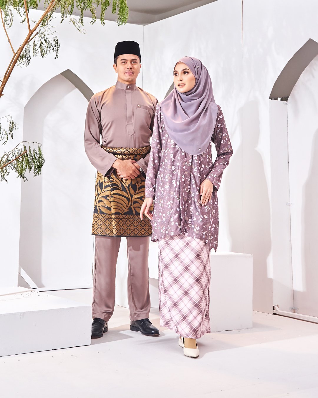 Baju Melayu Isa Slim Fit - Ash Mocha