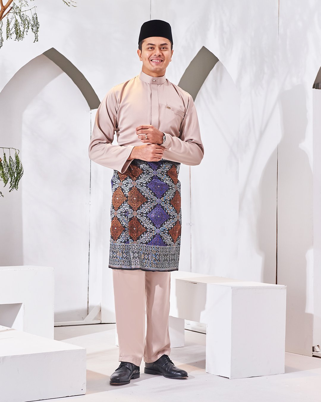 Baju Melayu Isa Slim Fit - Khaki