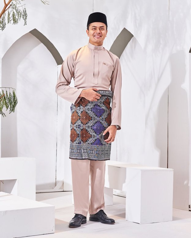 Baju Melayu Isa Slim Fit - Khaki
