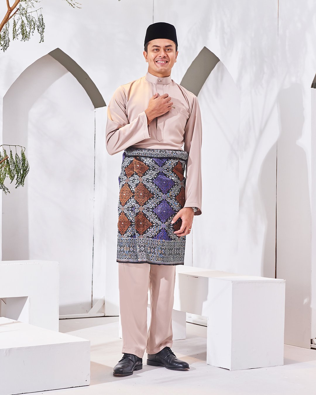 Baju Melayu Isa Slim Fit - Khaki