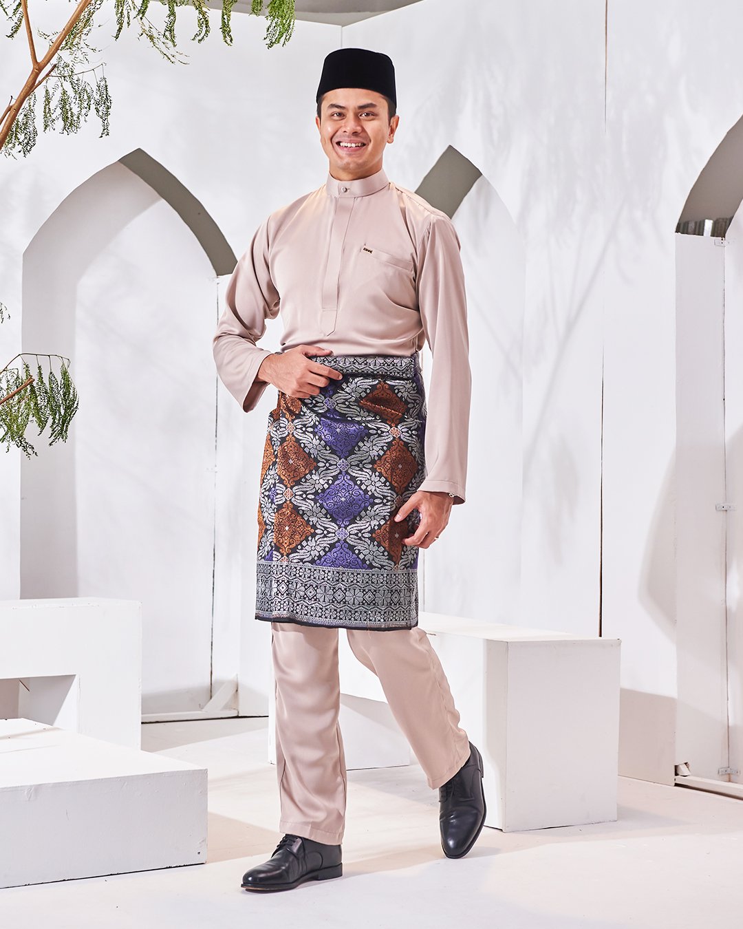 Baju Melayu Isa Slim Fit - Khaki