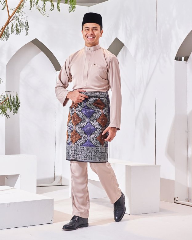 Baju Melayu Isa Slim Fit - Khaki