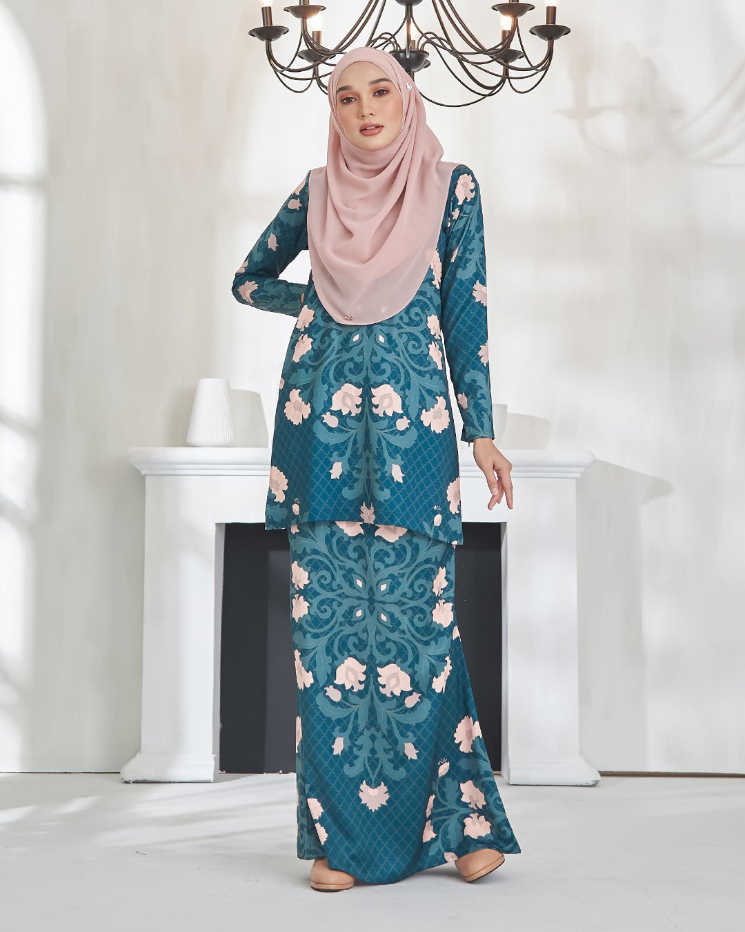 Baju Kurung Moden Zandrea - Dark Teal