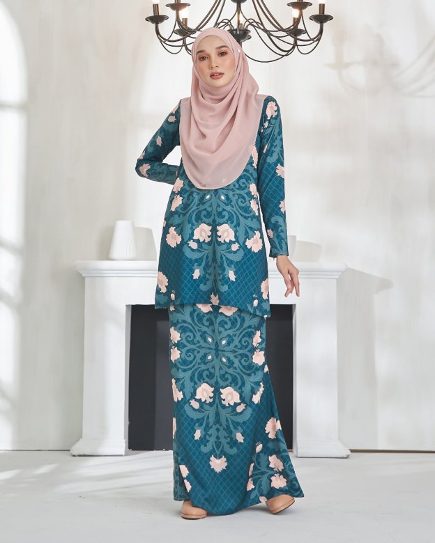 Baju Kurung Moden Zandrea - Dark Teal