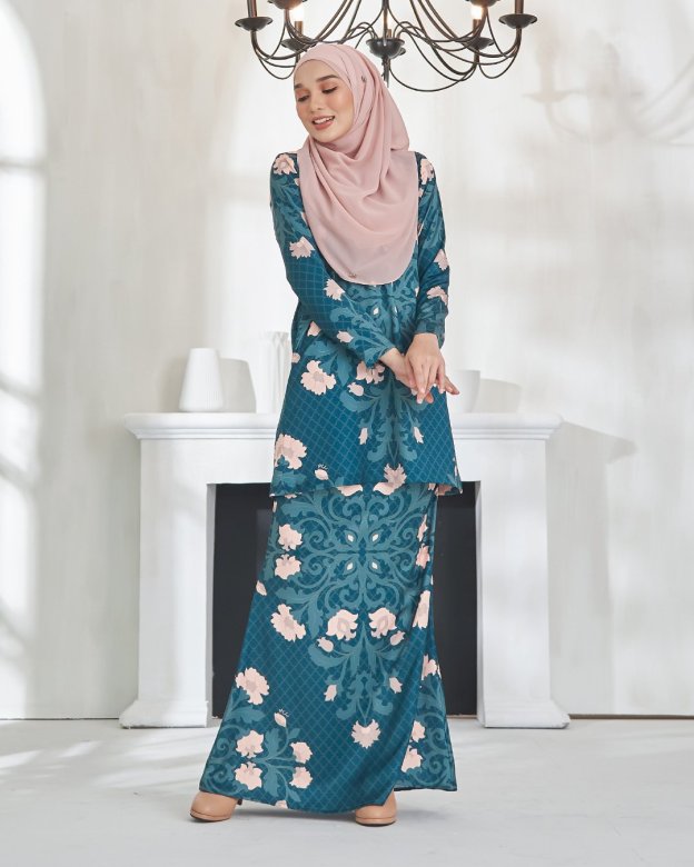 Baju Kurung Moden Zandrea - Dark Teal