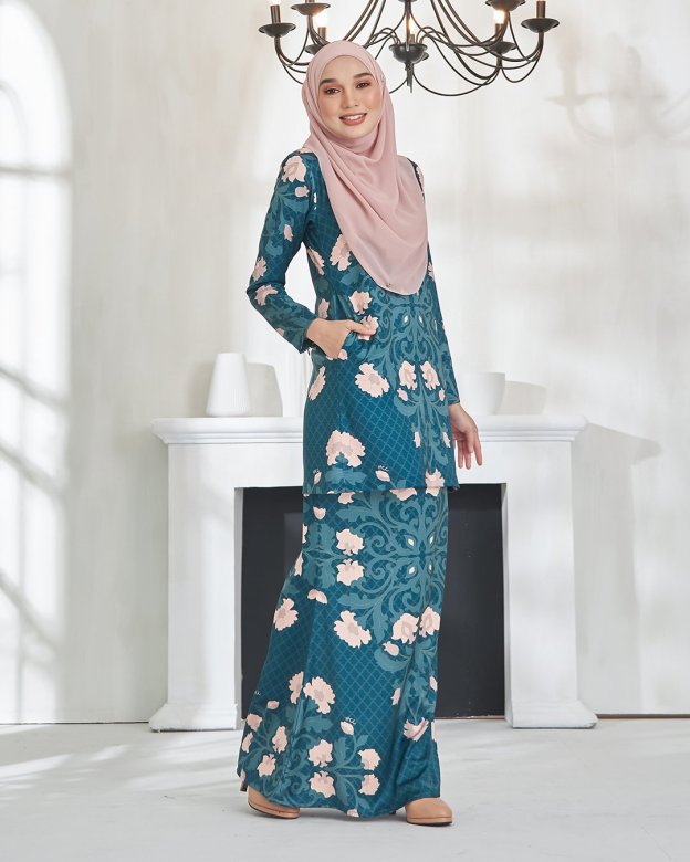 Baju Kurung Moden Zandrea - Dark Teal