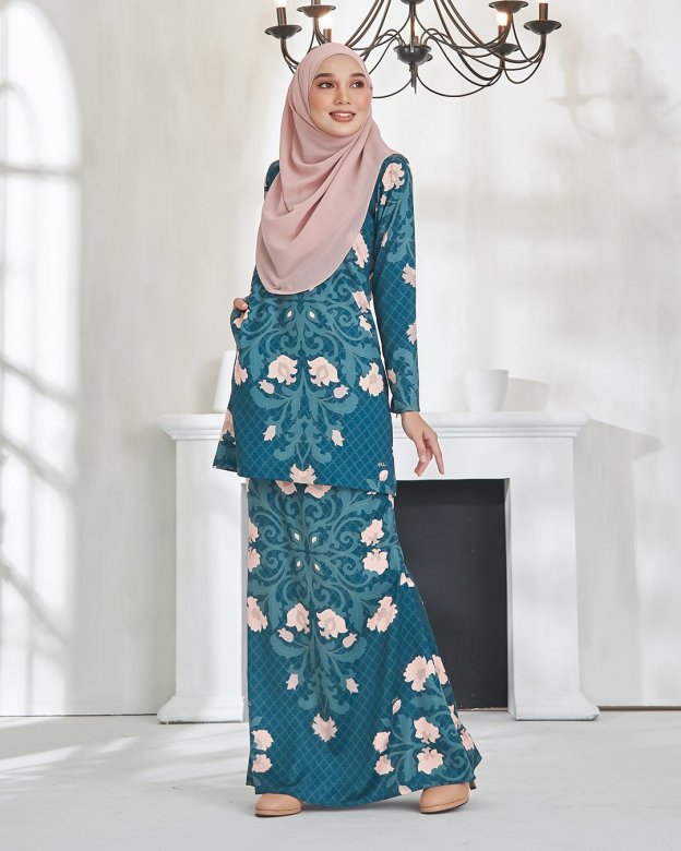 Baju Kurung Moden Zandrea - Dark Teal