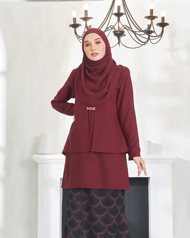Baju Kurung Aleesa - Cardinal Red