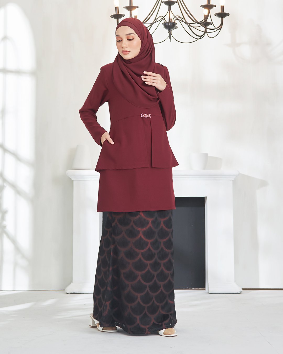 Baju Kurung Aleesa - Cardinal Red