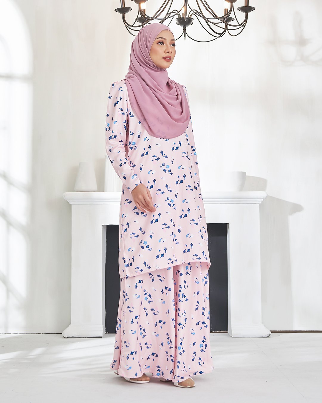 Baju Kurung Puffy Aileen - Lemonade Pink