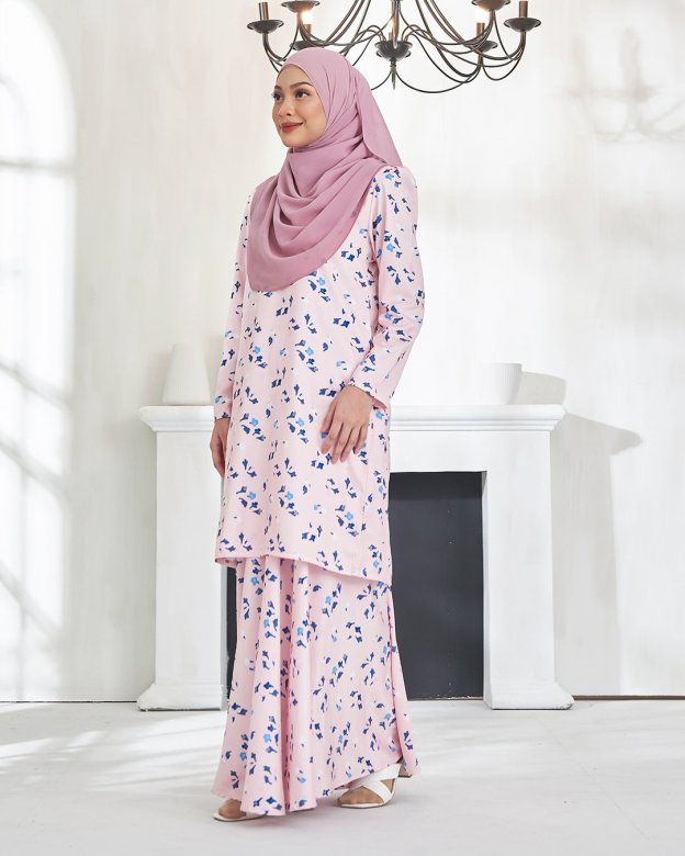 Baju Kurung Puffy Aileen - Lemonade Pink