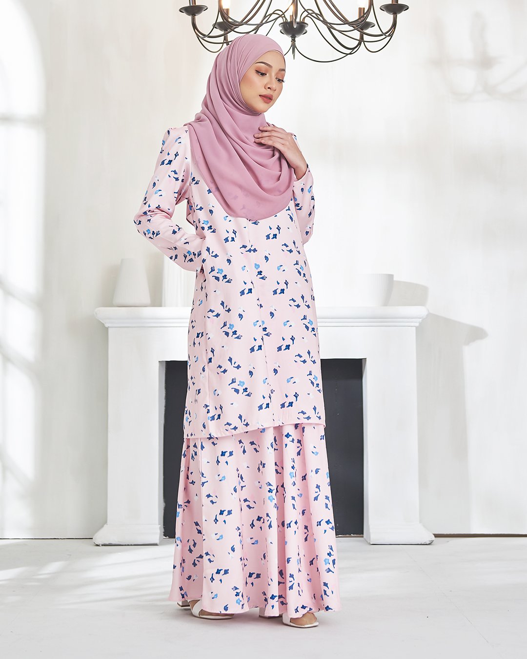 Baju Kurung Puffy Aileen - Lemonade Pink