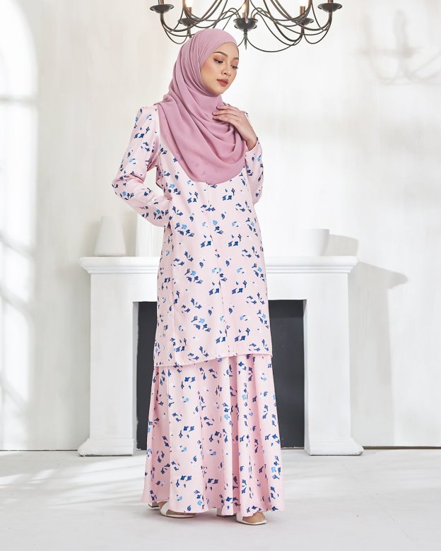 Baju Kurung Puffy Aileen - Lemonade Pink