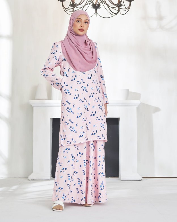 Baju Kurung Puffy Aileen - Lemonade Pink