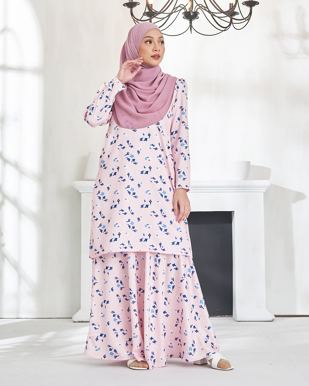 Baju Kurung Puffy Aileen - Lemonade Pink