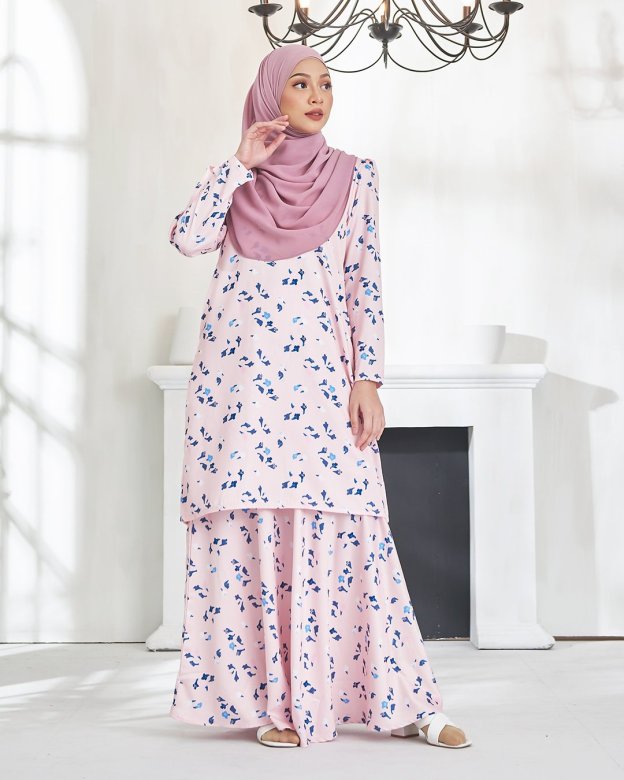Baju Kurung Puffy Aileen - Lemonade Pink