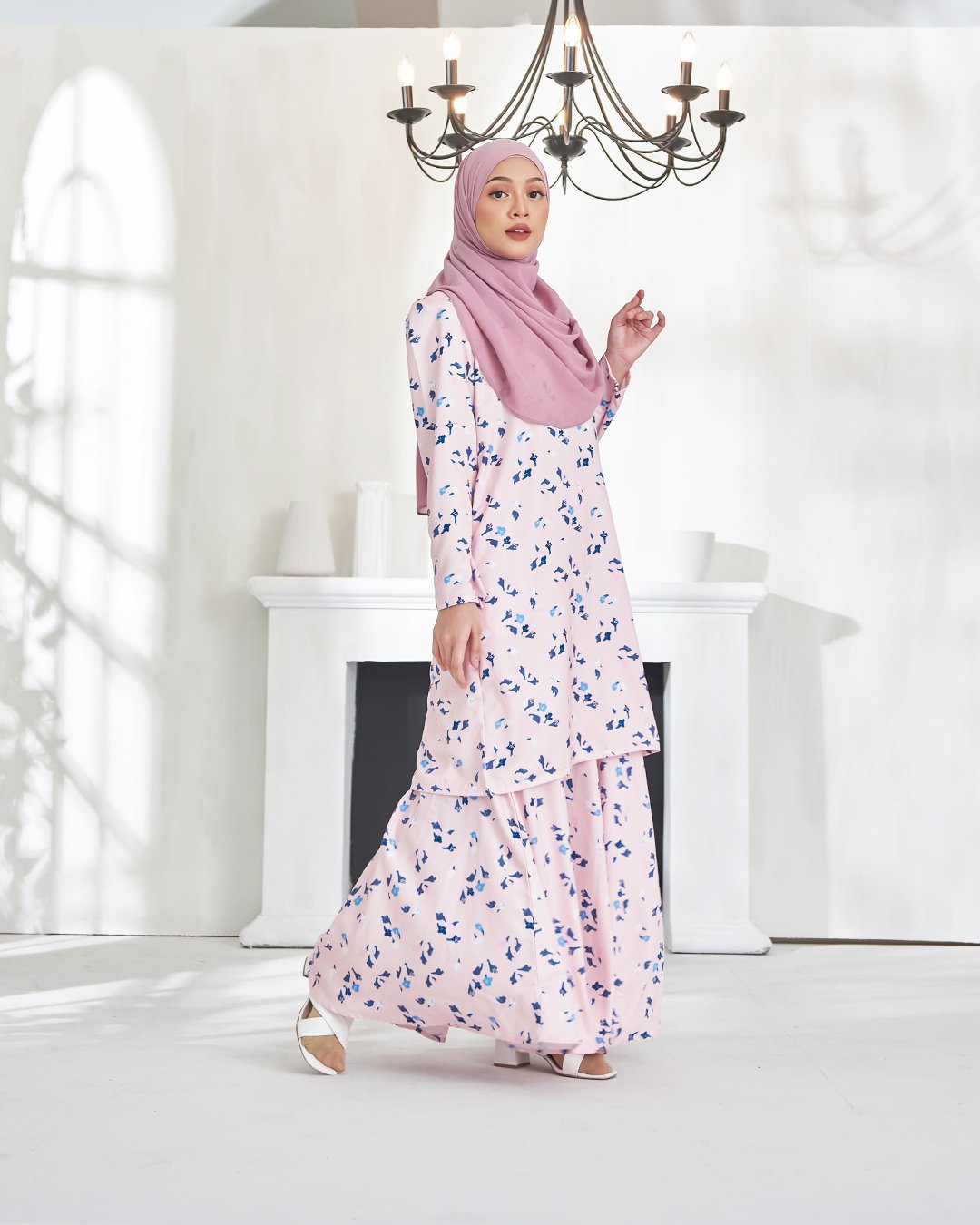 Baju Kurung Puffy Aileen - Lemonade Pink