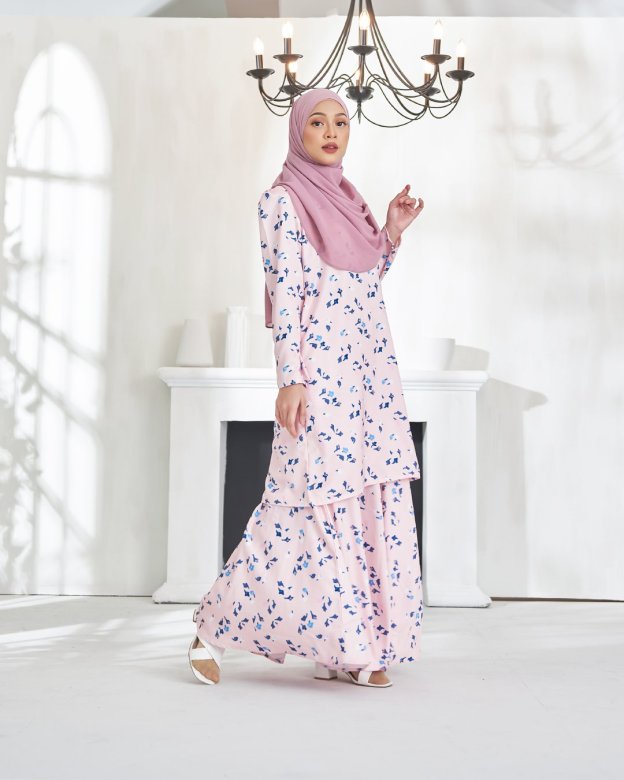 Baju Kurung Puffy Aileen - Lemonade Pink