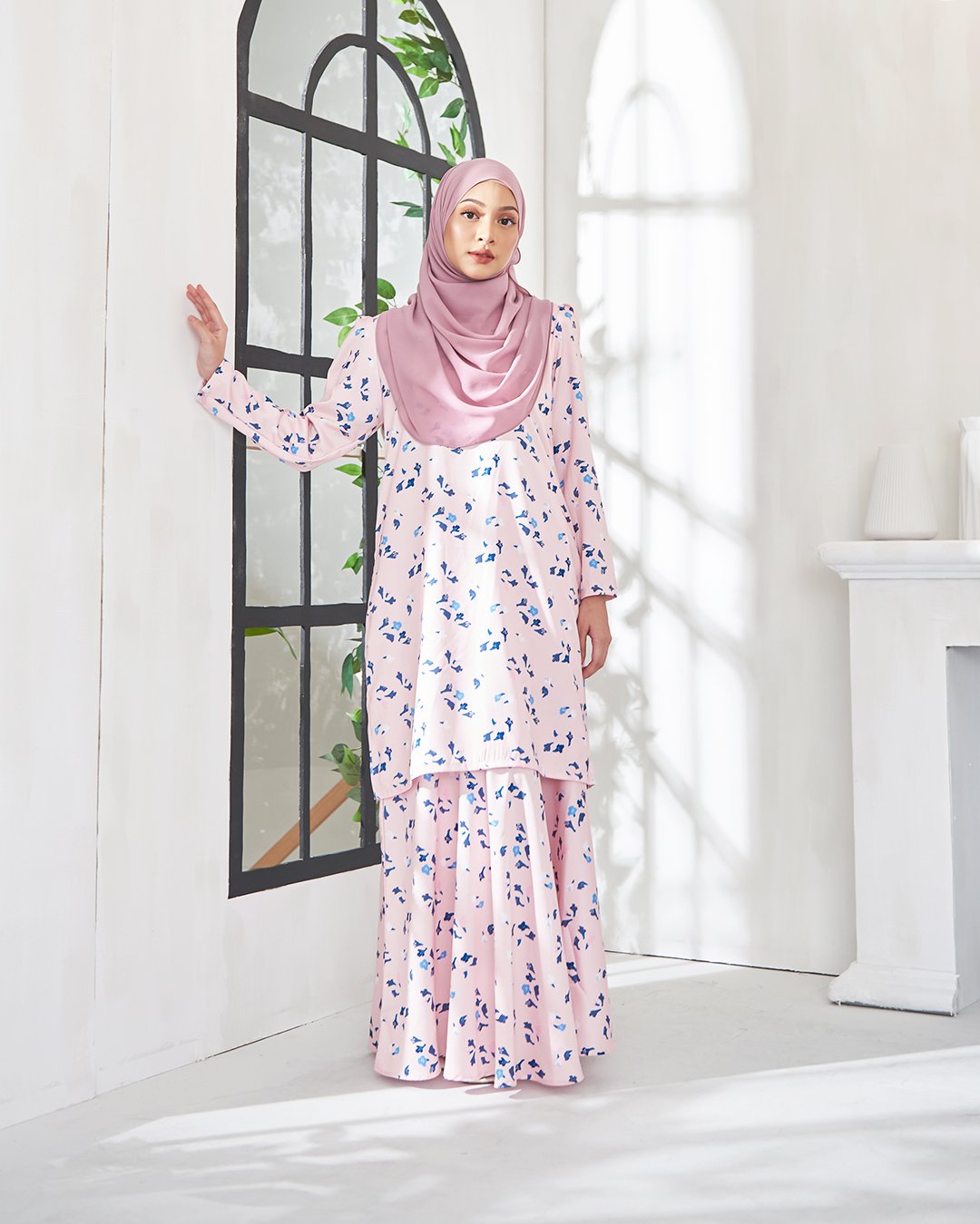 Baju Kurung Puffy Aileen - Lemonade Pink