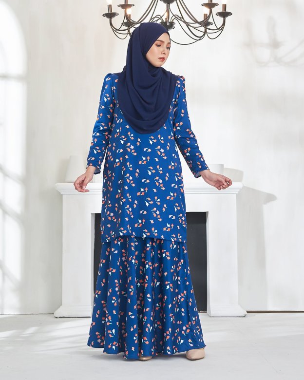 Baju Kurung Puffy Aileen - Navy Blue