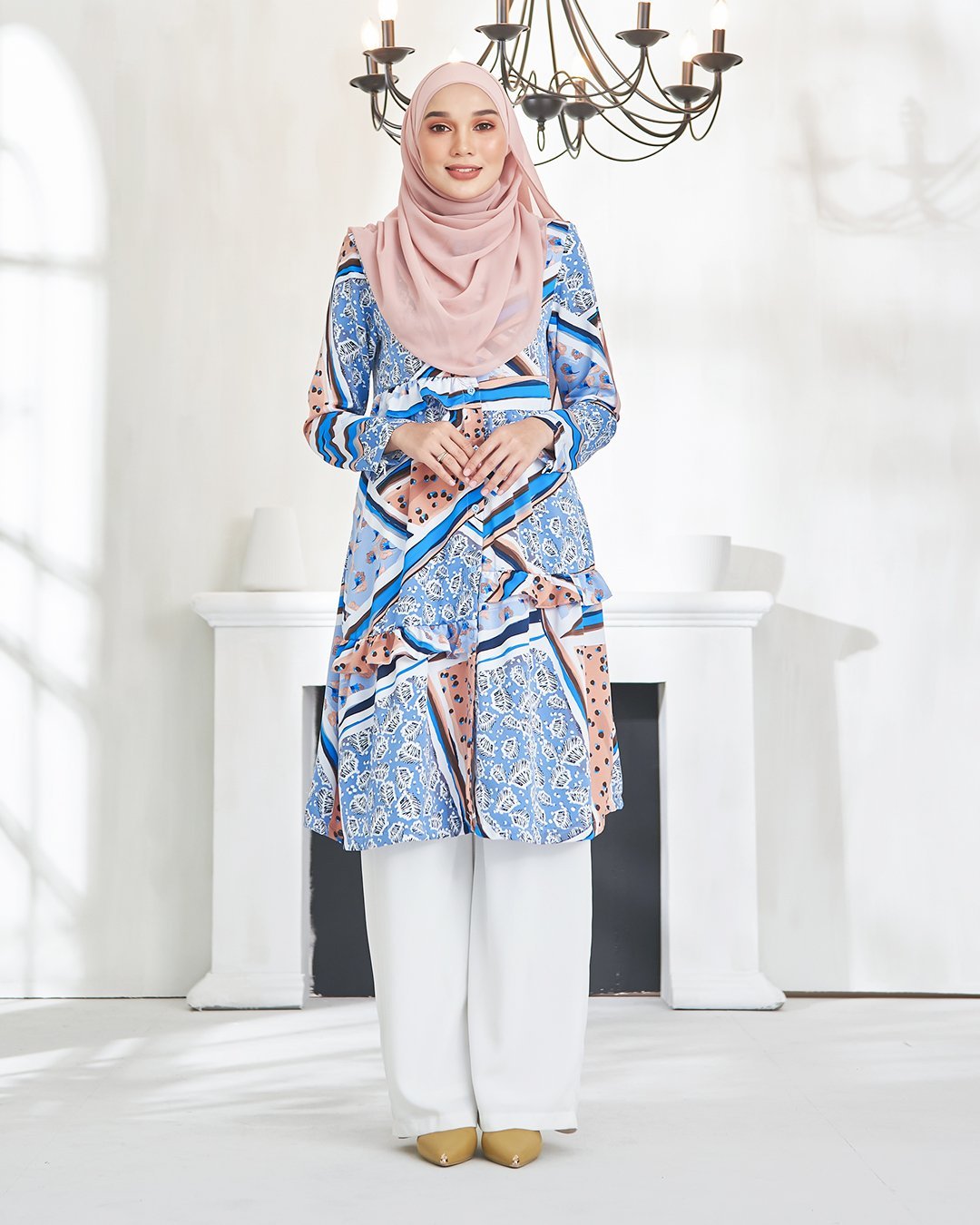 Tunic Qaireen - Peachy Blue