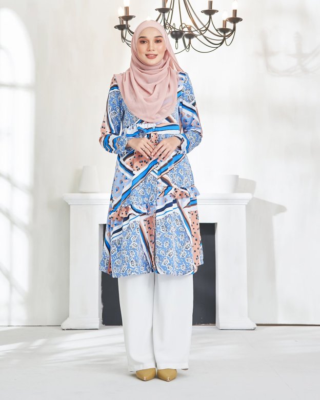 Tunic Qaireen - Peachy Blue