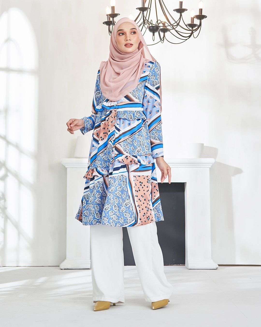 Tunic Qaireen - Peachy Blue