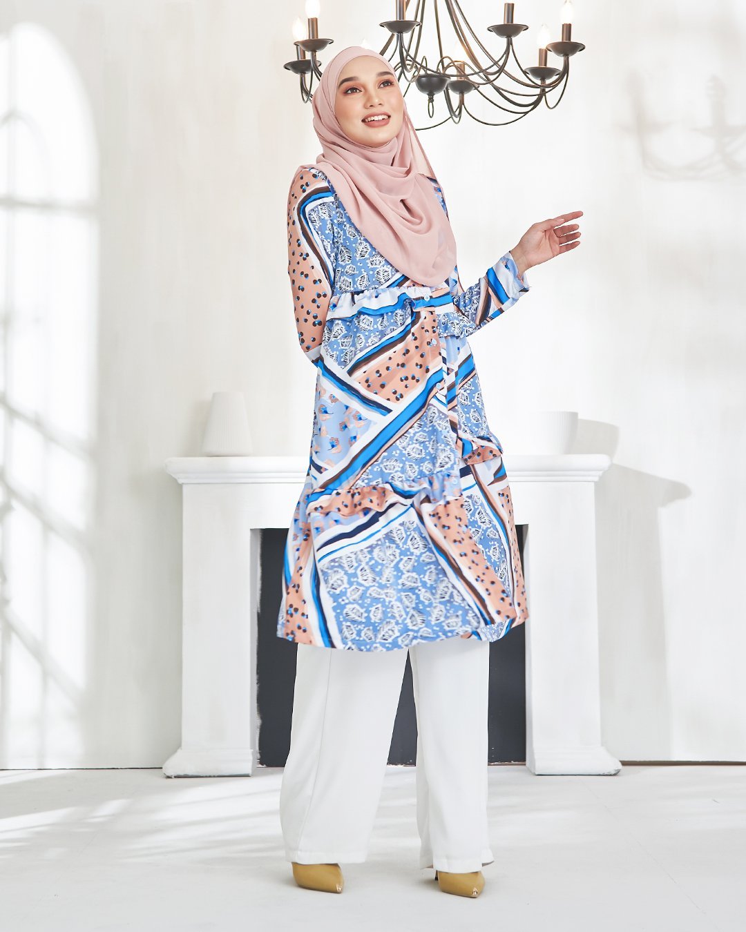 Tunic Qaireen - Peachy Blue