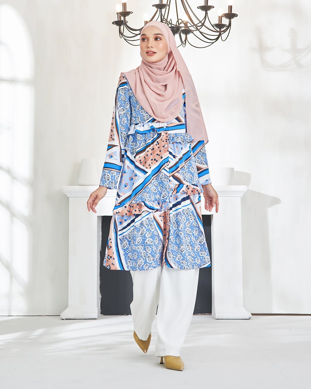 Tunic Qaireen - Peachy Blue
