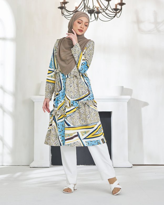 Tunic Qaireen - Earthy Blue