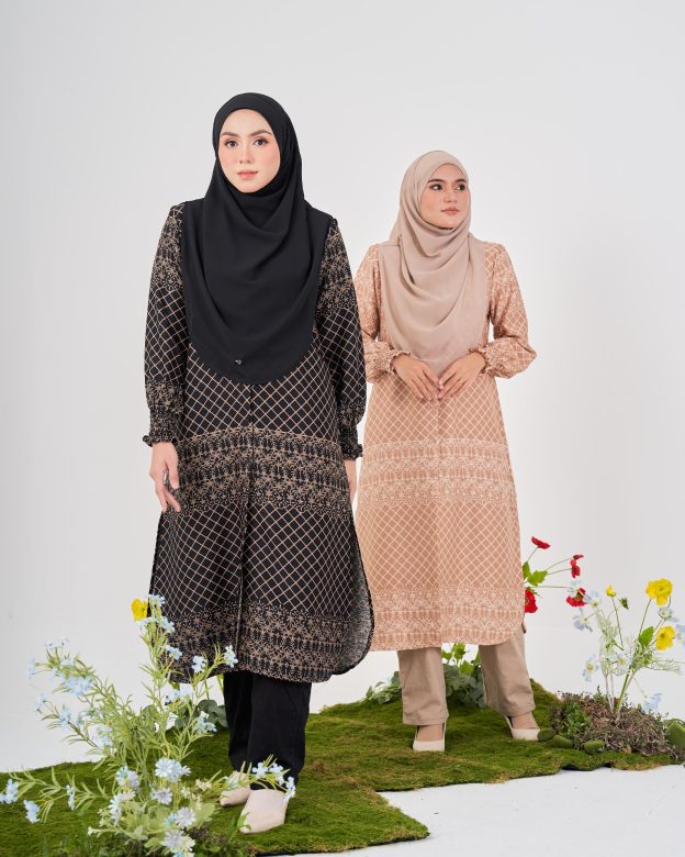 Medi Dress Pleated Leiseka - Creamy Brown