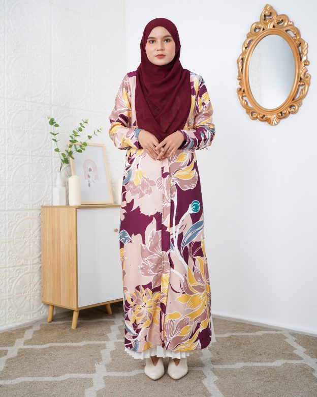 Medi Dress Leiseka Laluna X MCC - Raisin Begonia