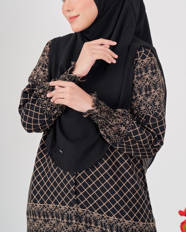 Medi Dress Pleated Leiseka - Royal Black