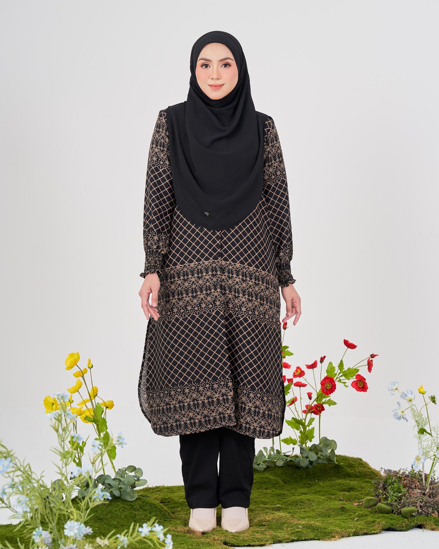 Medi Dress Pleated Leiseka - Royal Black
