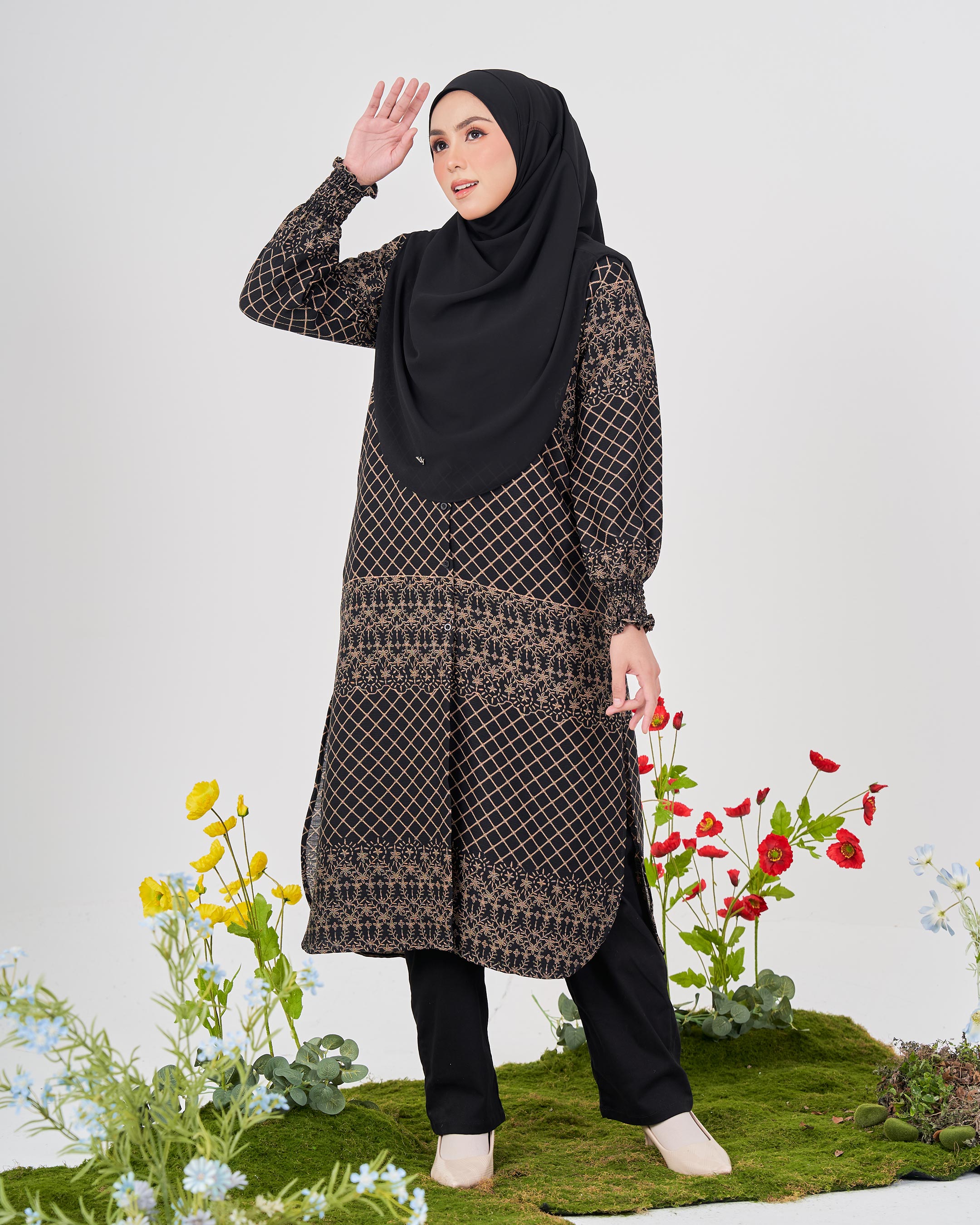 Medi Dress Pleated Leiseka - Royal Black
