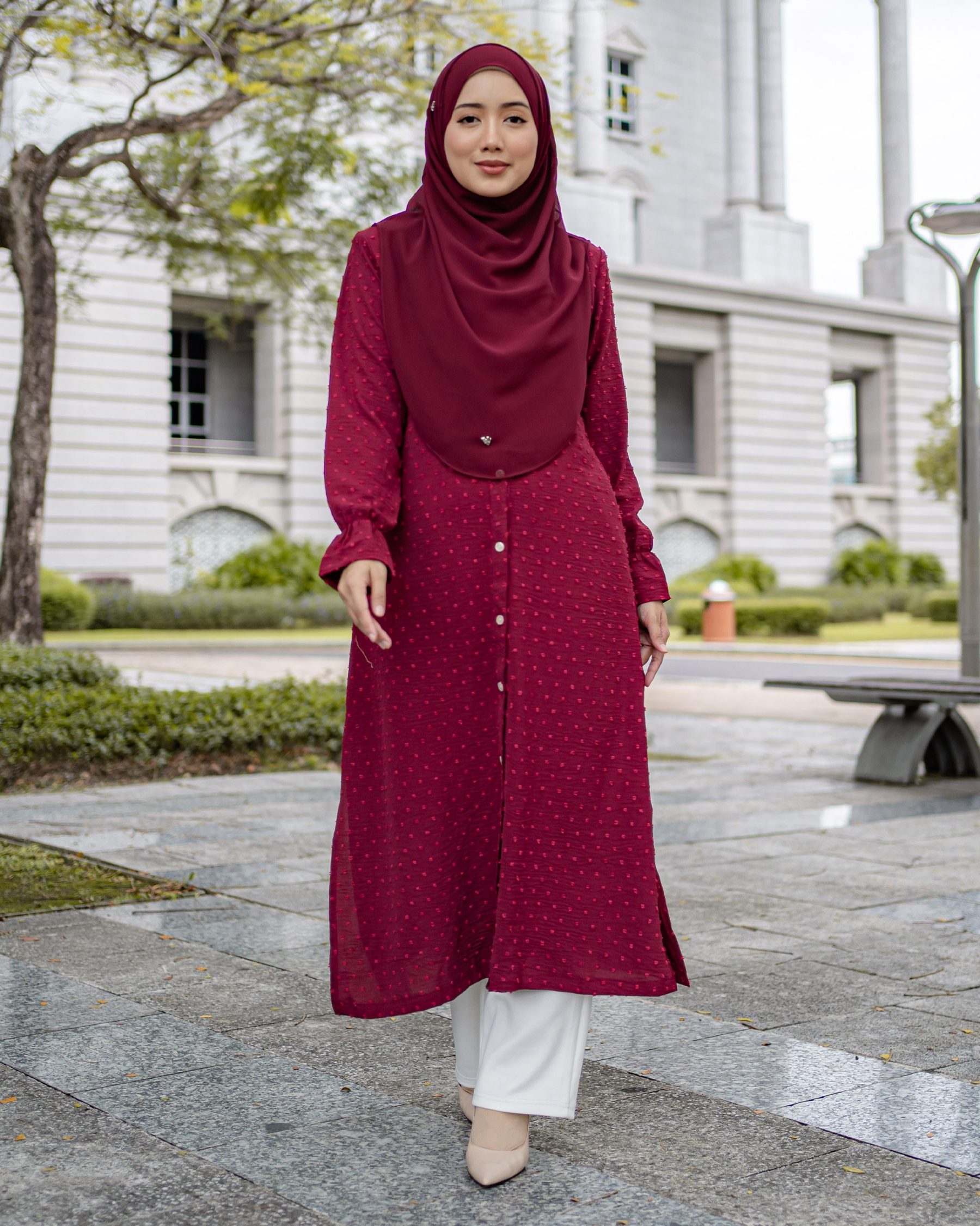 Medi Dress Letitia Laluna X MCC - Maroon