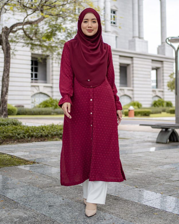 Medi Dress Letitia Laluna X MCC - Maroon