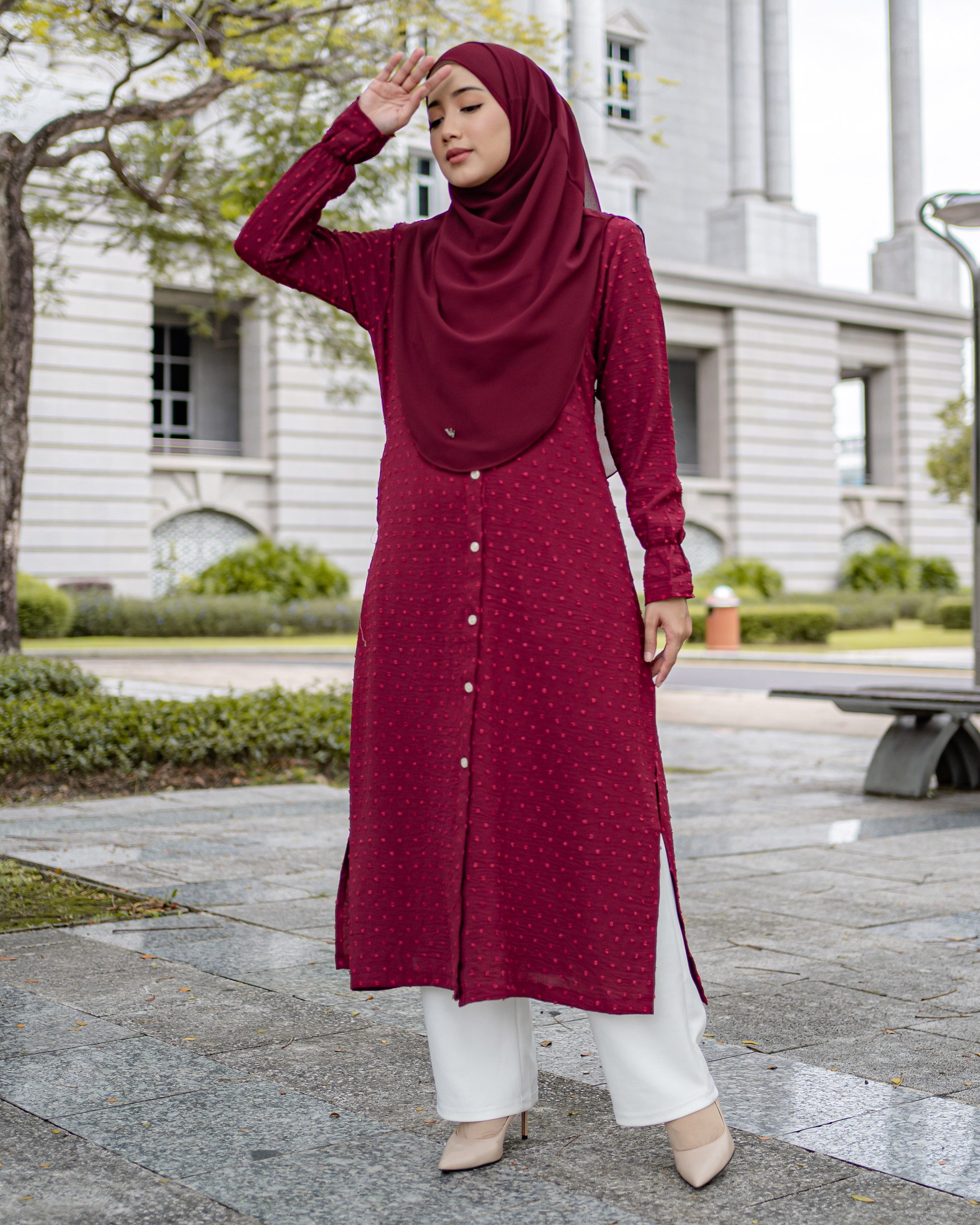 Medi Dress Letitia Laluna X MCC - Maroon