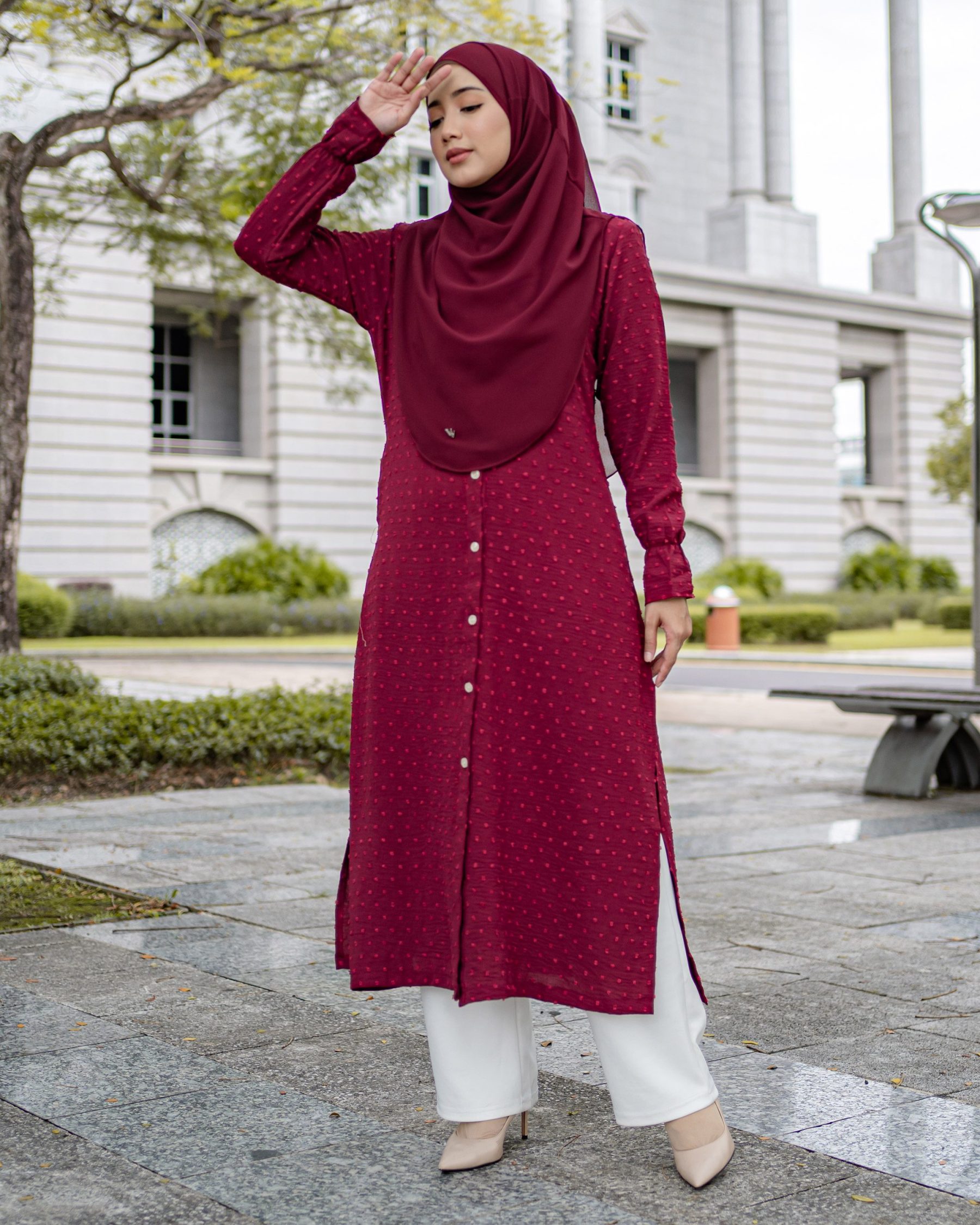 Medi Dress Letitia Laluna X MCC - Maroon