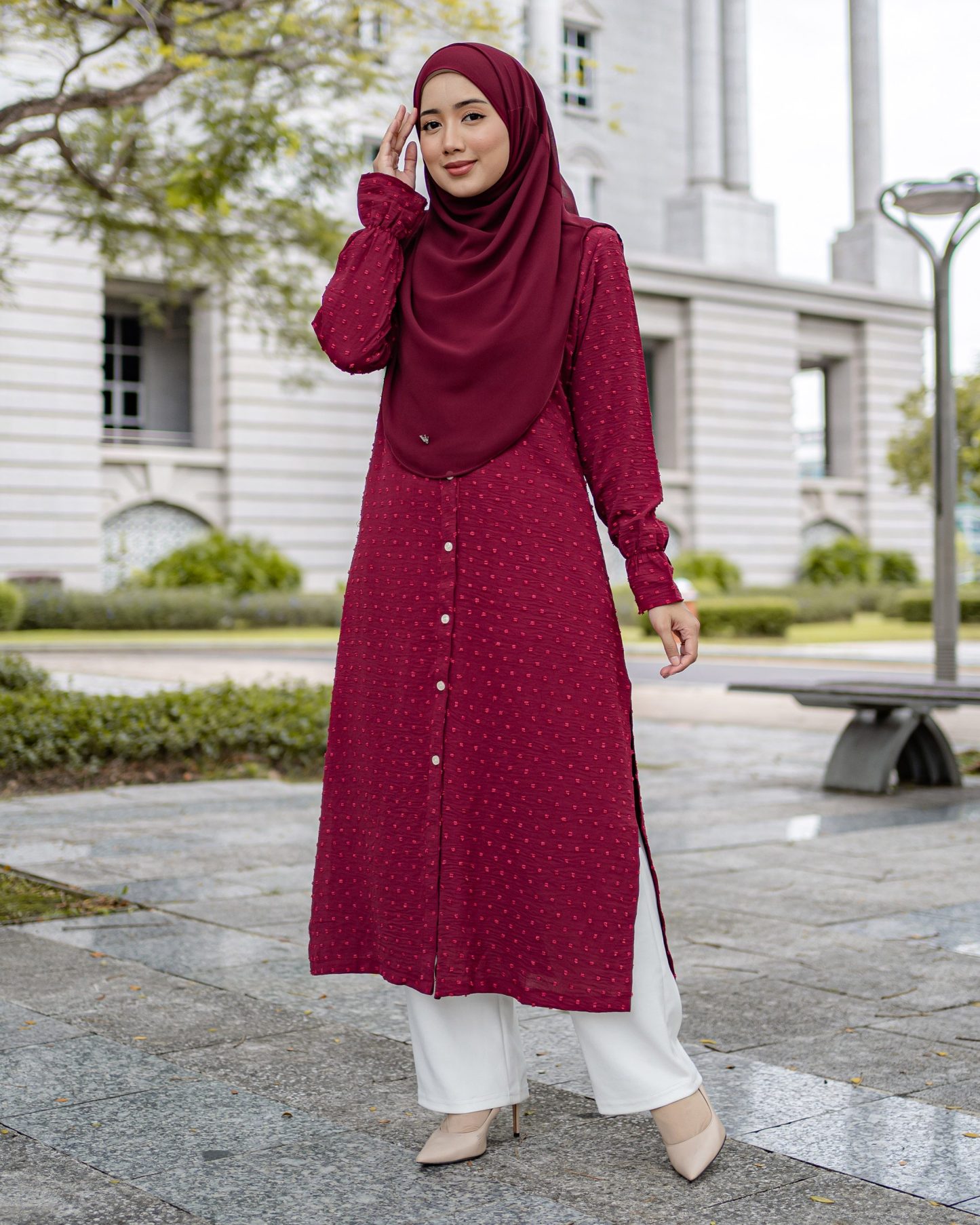 Medi Dress Letitia Laluna X MCC - Maroon