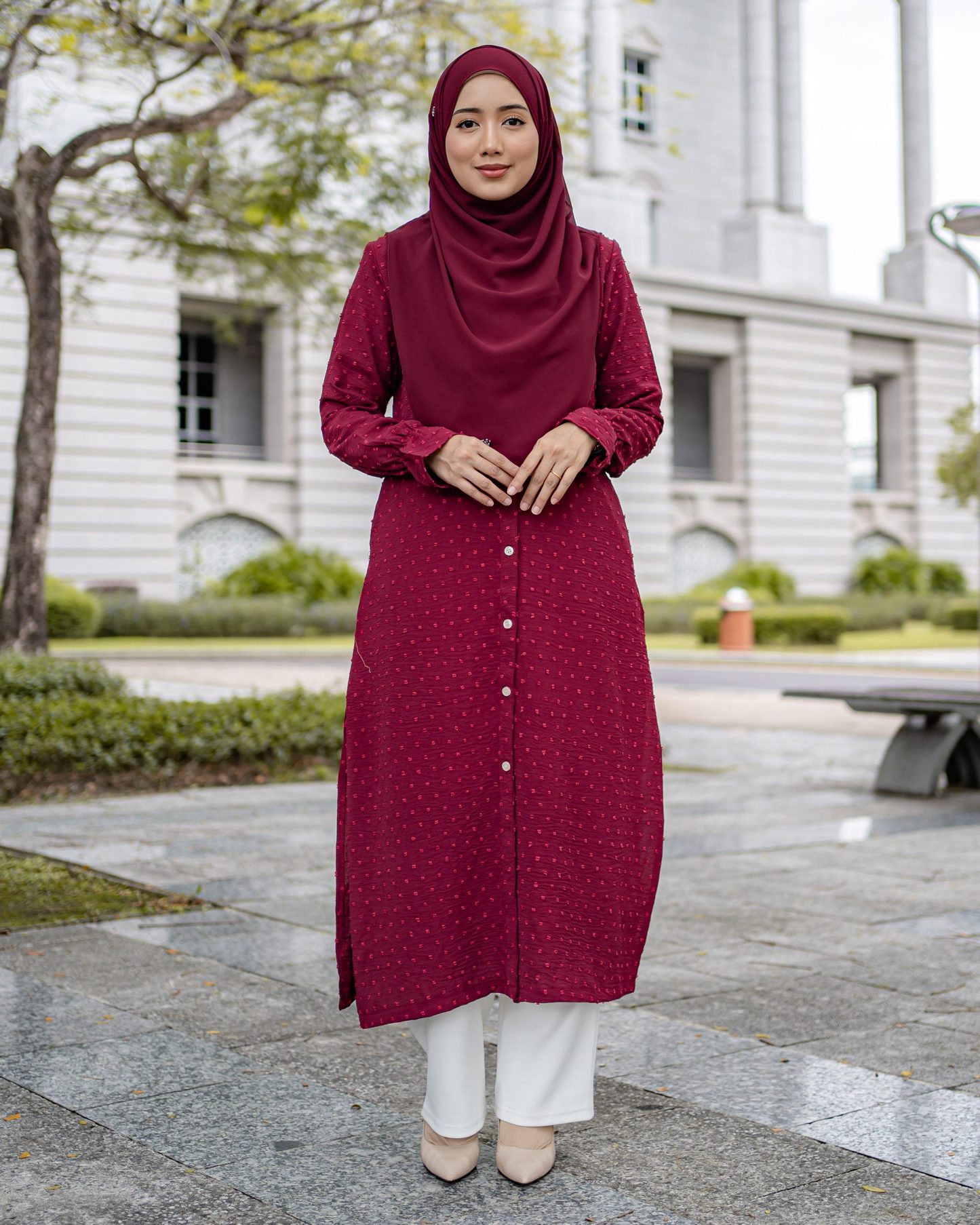 Medi Dress Letitia Laluna X MCC - Maroon